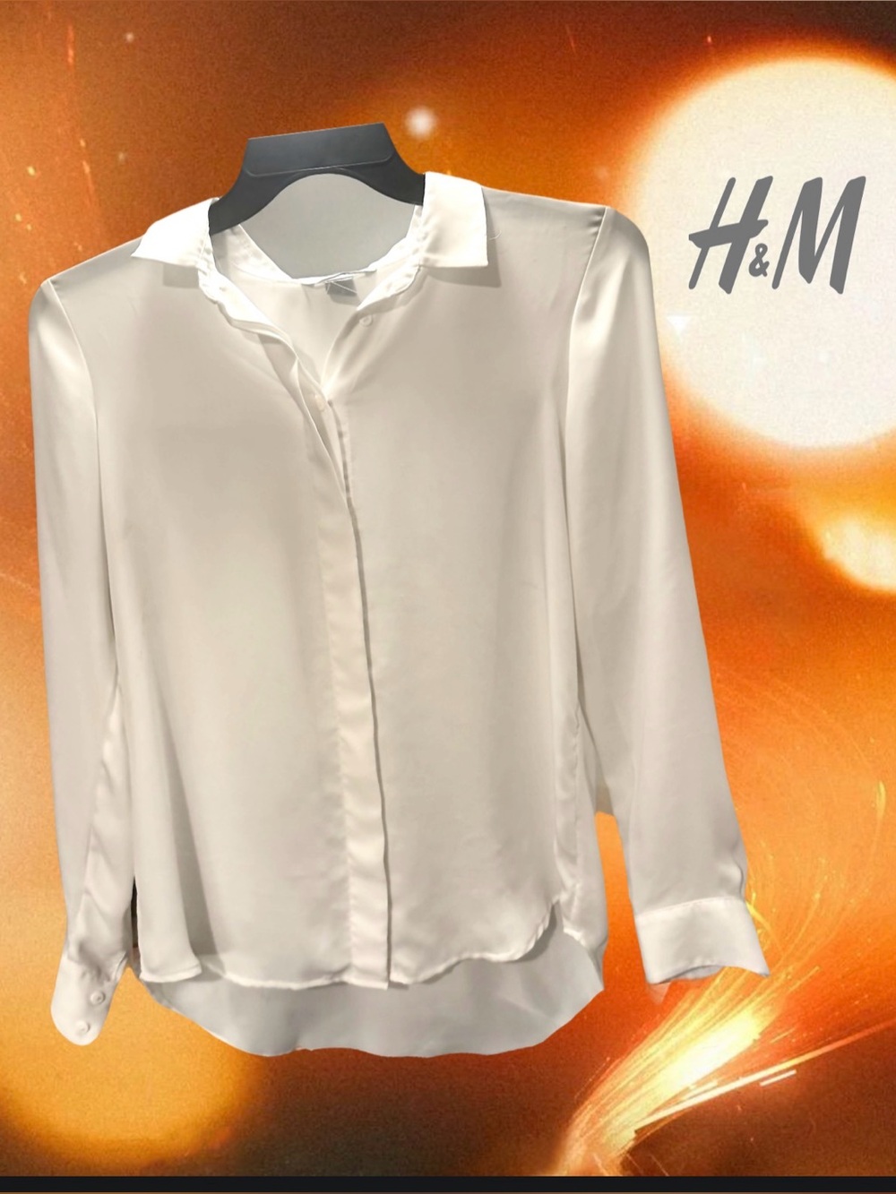 H&M Ivory Sheet Button Down Shirt
